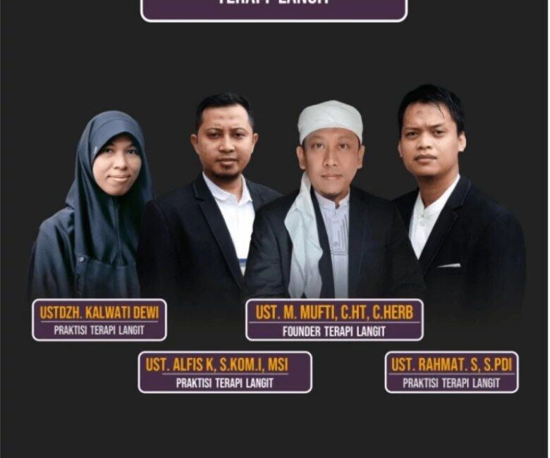 Ust. M. Mufti, C.Ht, C.Herb (Founder Terapi Langit), Ustdzh. Kalwati Dewi, Ust. Alfis K, S.Kom.I, M.SI, dan Ust. Rahmat S, S.Pd.I (praktisi Terapi Langit)