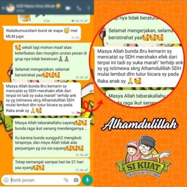 Screenshot chat WhatsApp testimoni bunda 2